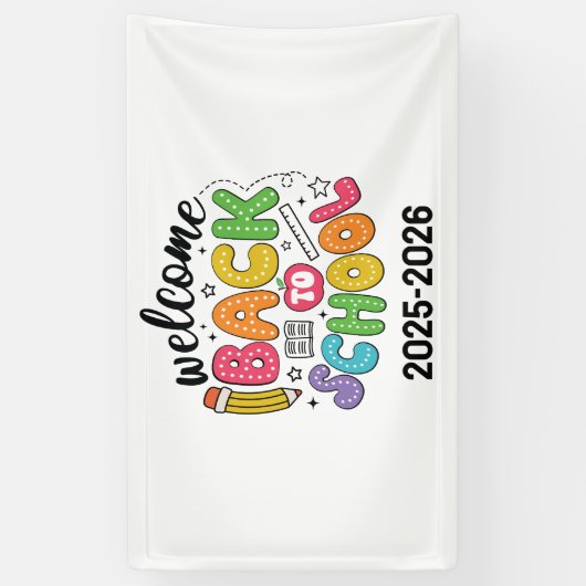 Welcome Back to School | Classroom Spandoek (Verticaal)