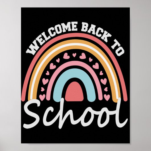 Welcome Back to School Cute Rainbow Student Gift Poster (Voorkant)