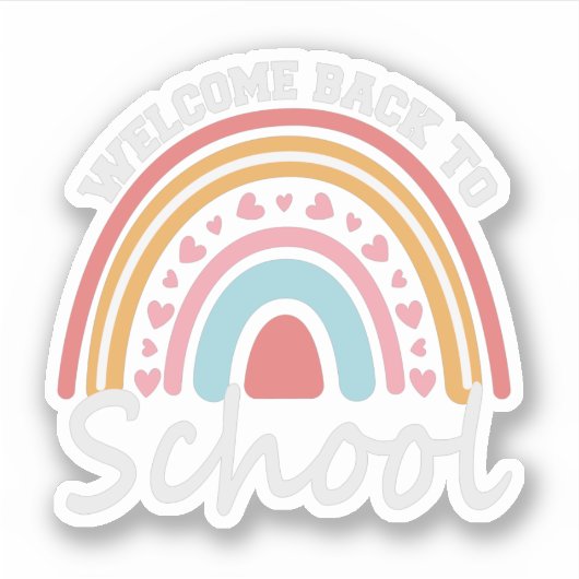 Welcome Back to School Cute Rainbow Student Gift Sticker (Voorkant)
