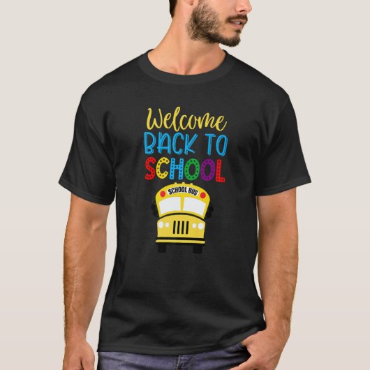 Welcome Back To School Cute School Bus Driver Men T-shirt (Voorkant)