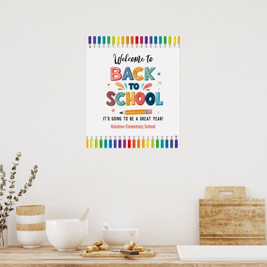 Welcome back to school , First day of school Poster (Keuken)