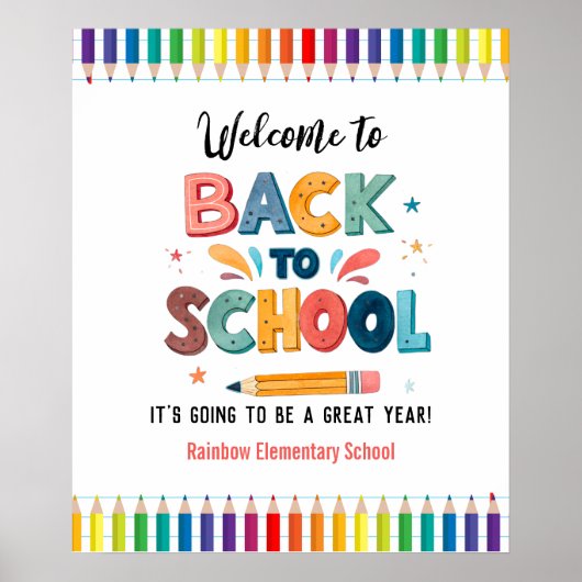 Welcome back to school , First day of school Poster (Voorkant)