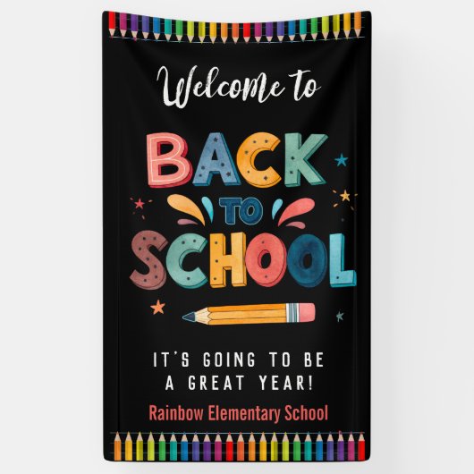 Welcome back to school , First day of school Spandoek (Verticaal)