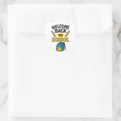 Welcome Back to School Fun Backpack Pencil Vierkante Sticker (Tas)