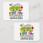 Welcome Back To School Happy First Day Teacher Bus Visitekaartje (Voorkant / Achterkant)