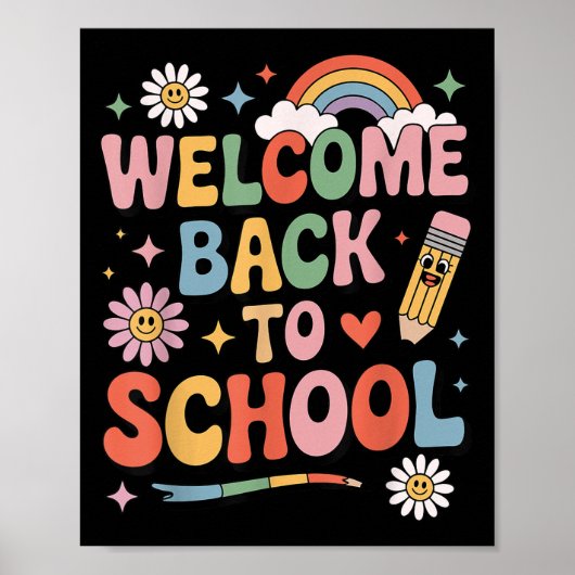 Welcome Back To School Kids Teachers Retro  Poster (Voorkant)