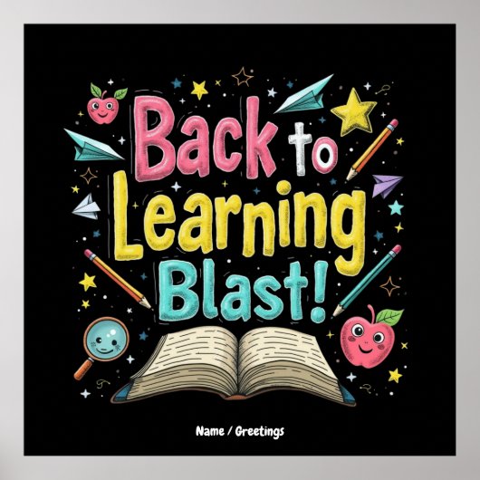 Welcome Back to School Learning Blast Kids Teacher Poster (Voorkant)