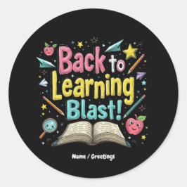 Welcome Back to School Learning Blast Kids Teacher Ronde Sticker