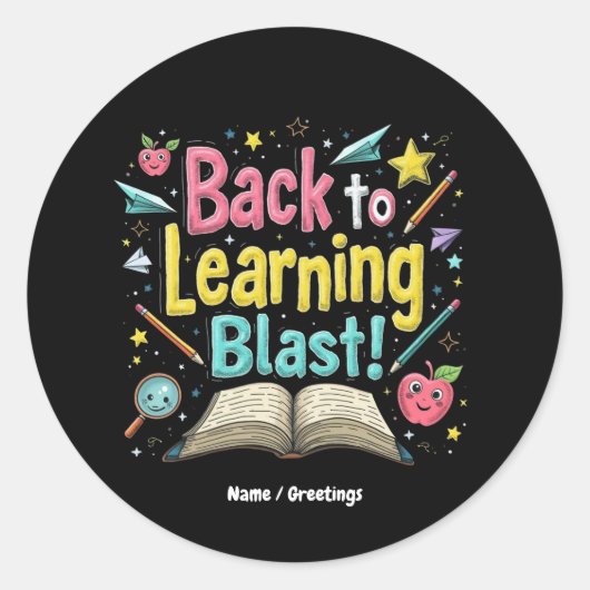 Welcome Back to School Learning Blast Kids Teacher Ronde Sticker (Voorkant)