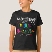 Welcome Back to School – Neon Retro Teacher Tee T-shirt (Voorkant)