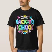 Welcome Back to School – Neon Retro Teacher Tee T-shirt (Voorkant)