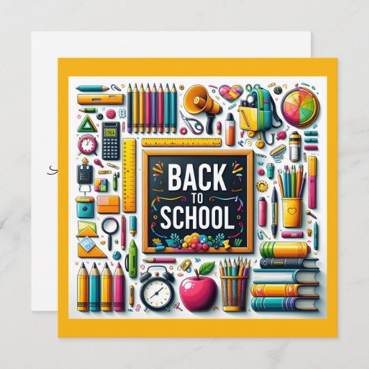 Welcome Back to School Notitiekaartje (Voorkant / Achterkant)