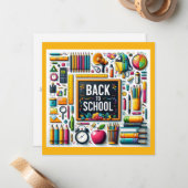 Welcome Back to School Notitiekaartje (Voorkant / Achterkant in situ)