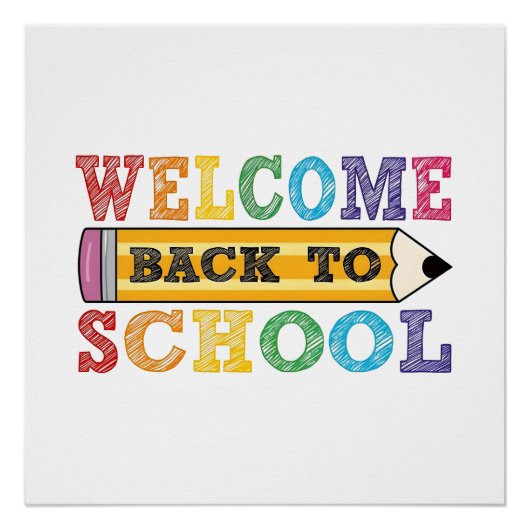 Welcome Back to School – Pencil Illustration Perfect Poster (Voorkant)
