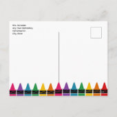 Welcome Back to School Rainbow Crayon  Feestdagenkaart (Achterkant)