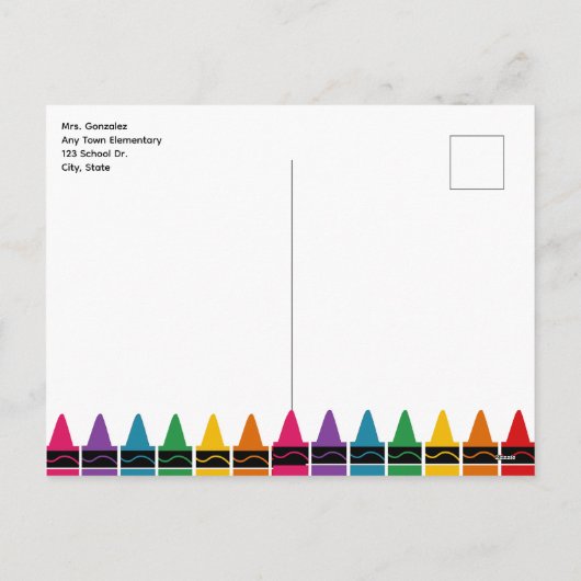 Welcome Back to School Rainbow Crayon Feestdagenkaart (Achterkant)