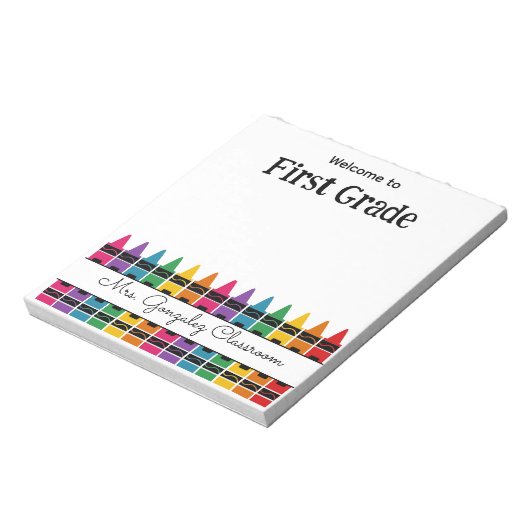 Welcome Back to School Rainbow Crayon Notitieblok (Linkerzijde)