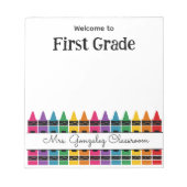 Welcome Back to School Rainbow Crayon  Notitieblok (Voorkant)