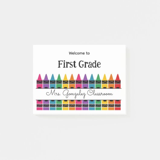 Welcome Back to School Rainbow Crayon Post-it® Notes (Voorkant)