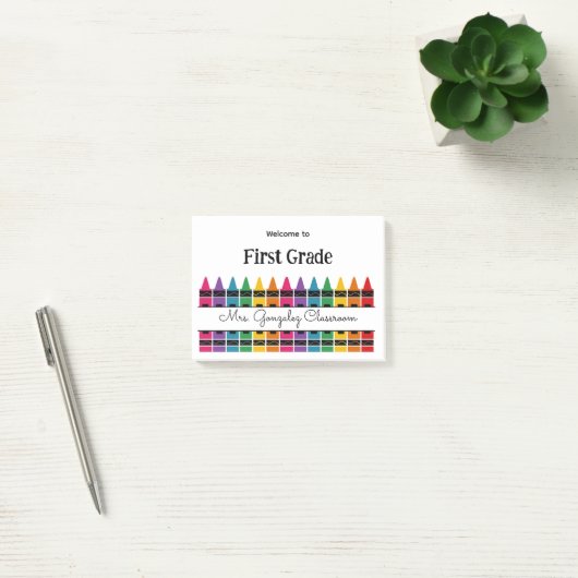 Welcome Back to School Rainbow Crayon Post-it® Notes (Kantoor)