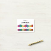 Welcome Back to School Rainbow Crayon Post-it® Notes (Op bureau)