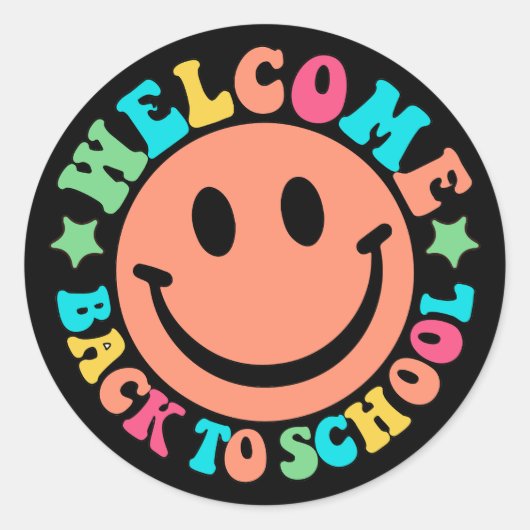 Welcome Back to School Ronde Sticker (Voorkant)