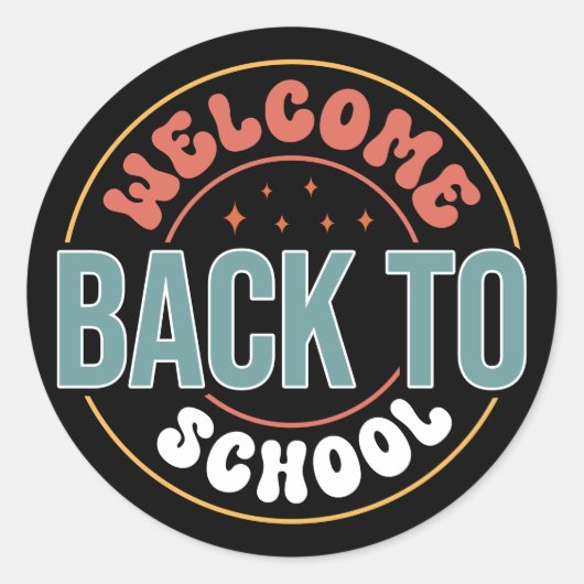 WELCOME BACK TO SCHOOL RONDE STICKER (Voorkant)