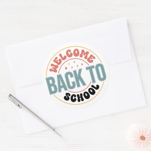 WELCOME BACK TO SCHOOL RONDE STICKER (Envelop)