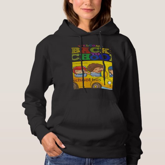 Welcome Back To School  School Bus Driver Mens Boy Hoodie (Voorkant)
