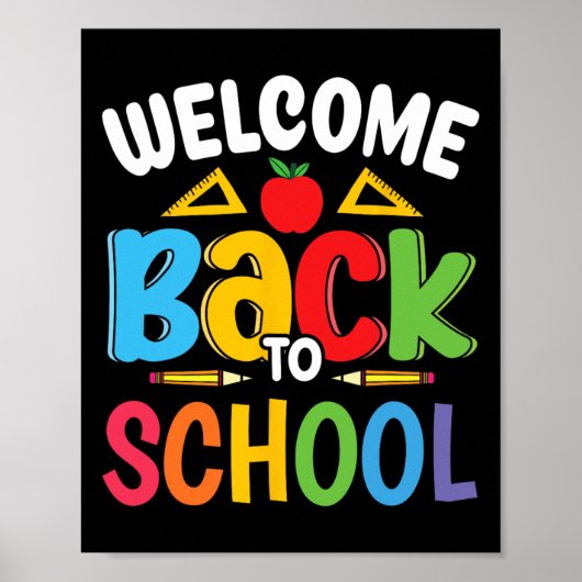 Welcome Back To School Teacher Student First Day O Poster (Voorkant)