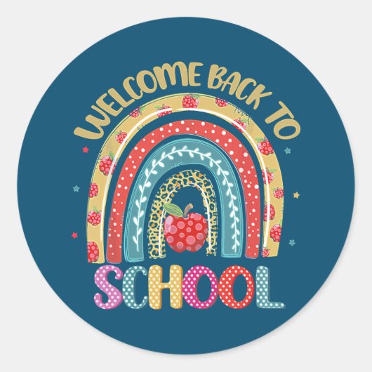 Welcome Back To School Teacher Student Life Boho Ronde Sticker (Voorkant)