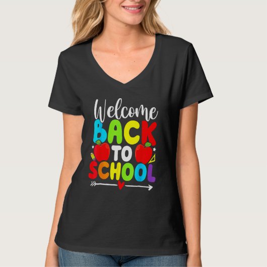 Welcome Back To School TShirt Funny Teacher Love K (Voorkant)