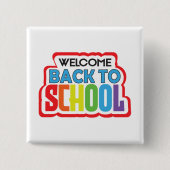 Welcome Back to School Vierkante Button 5,1 Cm (Voorkant)