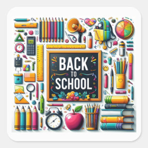 Welcome Back to School Vierkante Sticker