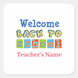 Welcome Back to School Vierkante Sticker