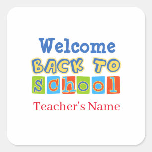 Welcome Back to School Vierkante Sticker