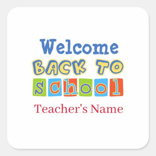 Welcome Back to School Vierkante Sticker (Voorkant)