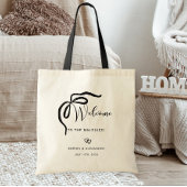 Welcome bag for destination wedding, ribbon tote bag
