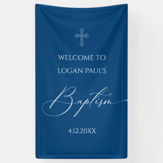 WELCOME BAPTISM banner custom BLUE (Verticaal)