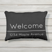 Welcome Black and White Home Street Address