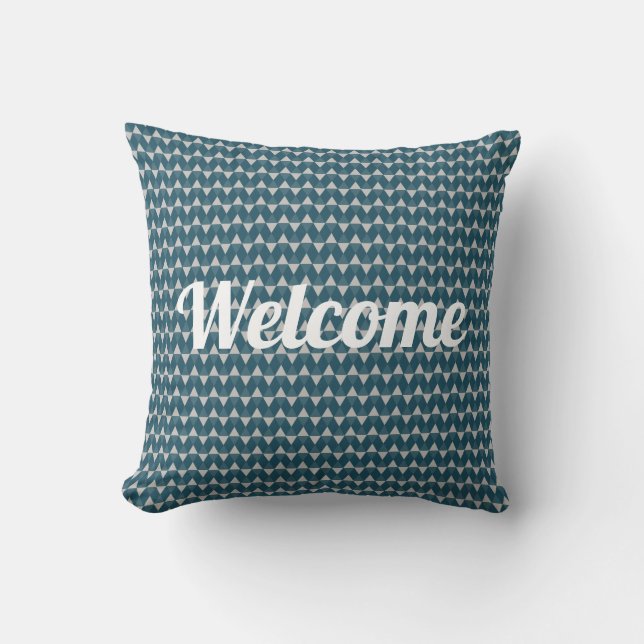 Welcome, Blue diamonds pattern Kussen (Voorkant)