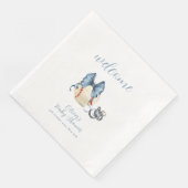 Welcome Bow Pacifier Baseball Sport Baby Shower  Servet (Hoek)