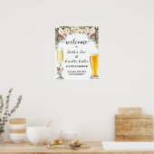Welcome Bubbles & Brews Winter Couples Shower Poster (Keuken)