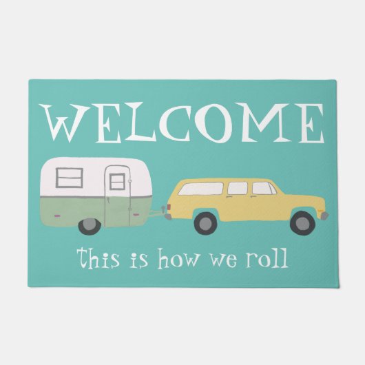 WELCOME Camper Trailer  Motorhome Mint Deurmat (Voorkant)