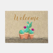 WELCOME Casita Waterverf - zuidwestbloem - Cactus Deurmat (Voorkant)