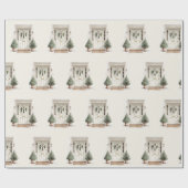 Welcome Christmas Door Greenery Wrapping Paper Cadeaupapier (Vlak)