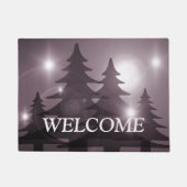 Welcome Christmas Party Pink Trees Holiday Winter Deurmat (Voorkant)