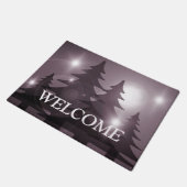 Welcome Christmas Party Pink Trees Holiday Winter Deurmat (Schuin)