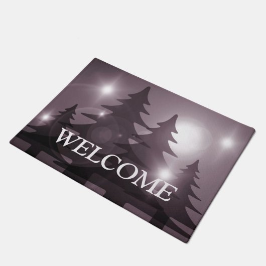 Welcome Christmas Party Pink Trees Holiday Winter Deurmat (Schuin)