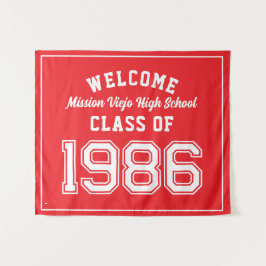 Welcome Class of 1986, Red Reunion Party Decor Tap Wandkleed